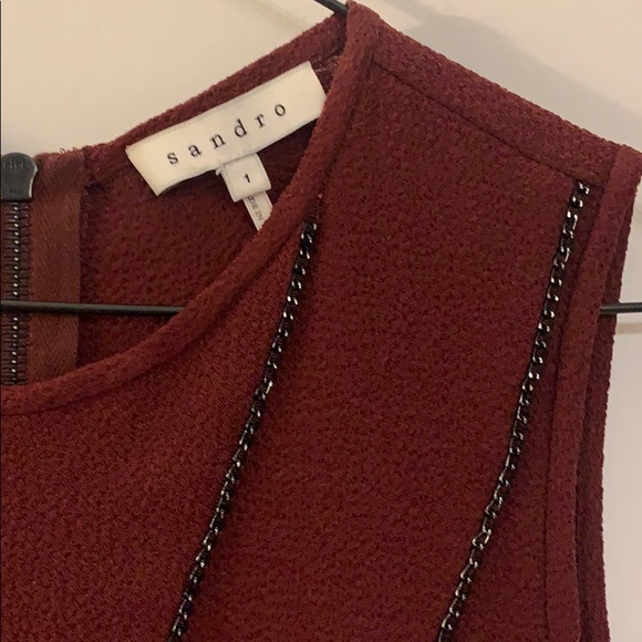 Sandro burgundy dress - Picture 4 of 6